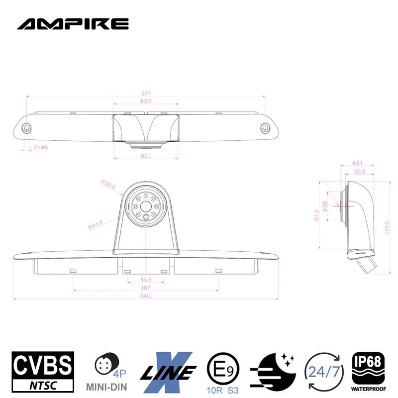 Ampire KVX-SPRINTER - Rückfahrkamera Für Mercedes Sprinter, VW Crafter 1 5 Ampire KVX-SPRINTER - Rückfahrkamera Für Mercedes Sprinter, VW Crafter 1 – Bild 3