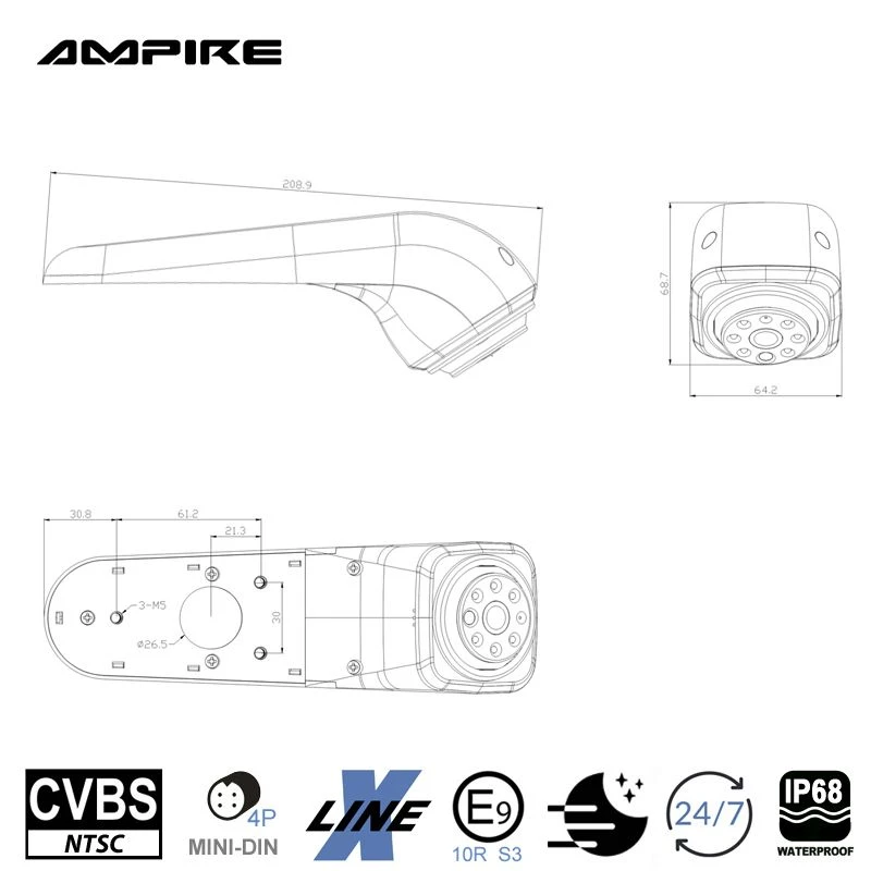 Ampire KVX-CRAFTER - Rückfahrkamera Für VW Crafter 2 Bzw. MAN TGE (ab Bj. 2017) 5 Ampire KVX-CRAFTER - Rückfahrkamera Für VW Crafter 2 Bzw. MAN TGE (ab Bj. 2017) – Bild 3