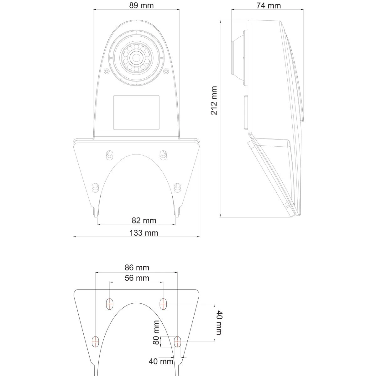 Ampire KVA 200 - Rückfahrkamera, 95°, 35.5mm, Universal, Schwarz 5 Ampire KVA 200 - Rückfahrkamera, 95°, 35.5mm, Universal, Schwarz – Bild 3
